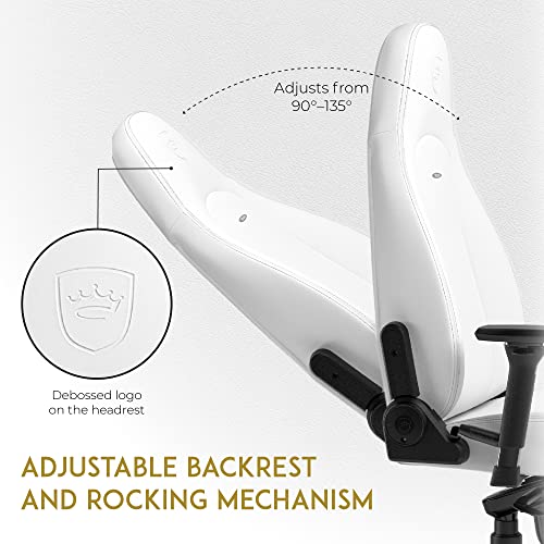 noblechairs Icon White Edition : Chaise Gaming Ergonomique 150kg avec Coussin Inclus