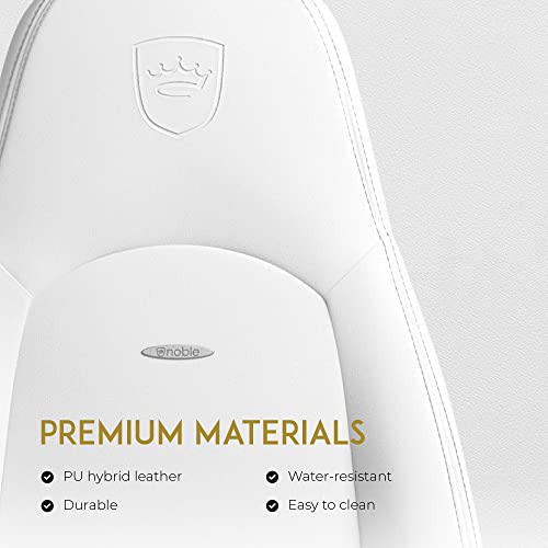 noblechairs Icon White Edition : Chaise Gaming Ergonomique 150kg avec Coussin Inclus
