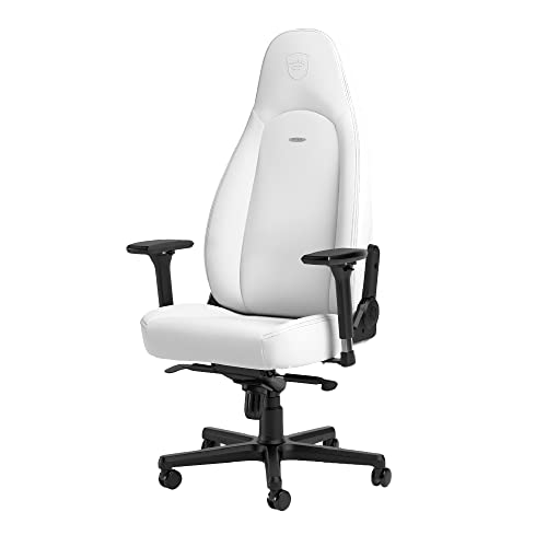 noblechairs Icon White Edition : Chaise Gaming Ergonomique 150kg avec Coussin Inclus