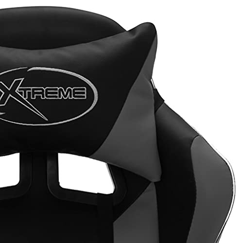 Chaise de gaming ergonomique Homgoday avec lumières LED RVB gris/noir