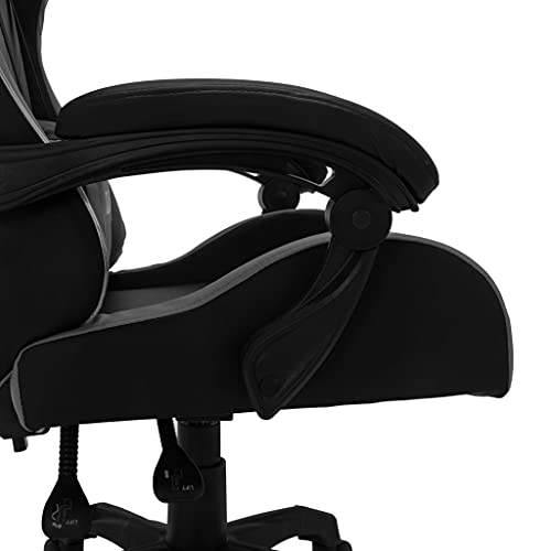 Chaise de gaming ergonomique Homgoday avec lumières LED RVB gris/noir
