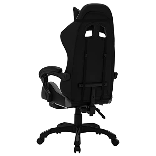 Chaise de gaming ergonomique Homgoday avec lumières LED RVB gris/noir